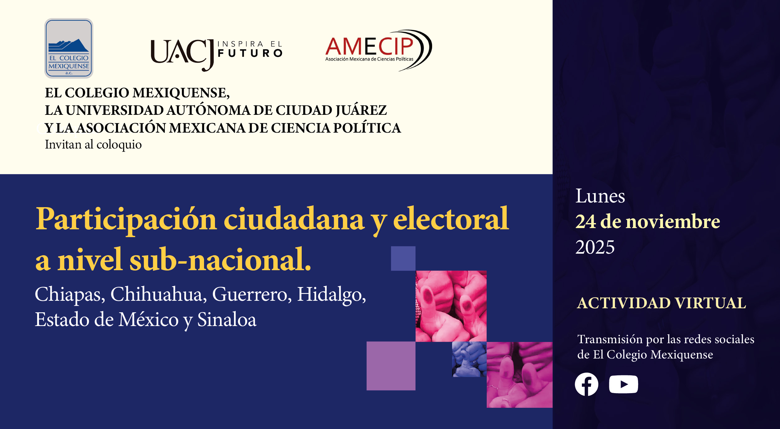 Coloquio.Participación ciudadana y electoral a nivel sub-nacional.