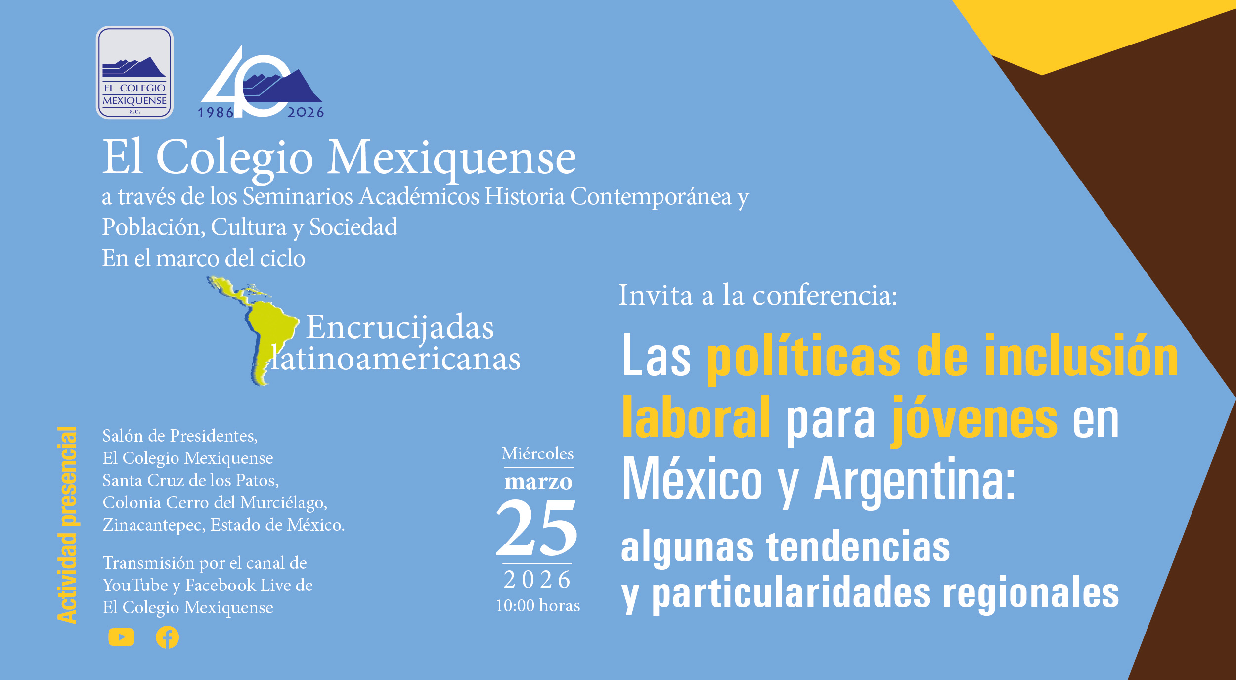 Conferencia. Las políticas de inclusión laboral para jóvenes en México y Argentina: algunas tendencias y particularidades regionales